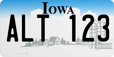 IA license plate ALT123