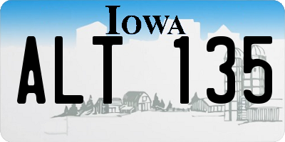 IA license plate ALT135