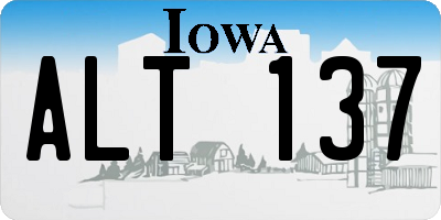 IA license plate ALT137