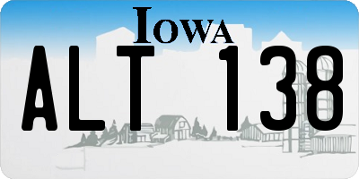 IA license plate ALT138