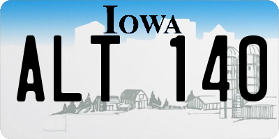 IA license plate ALT140