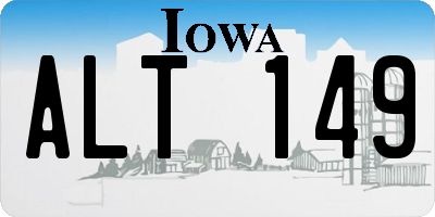 IA license plate ALT149