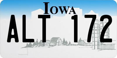 IA license plate ALT172