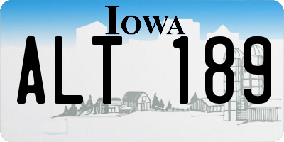 IA license plate ALT189