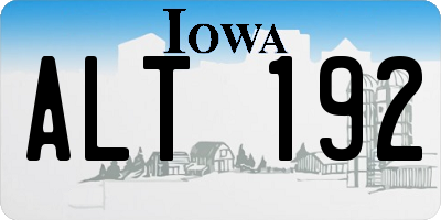 IA license plate ALT192