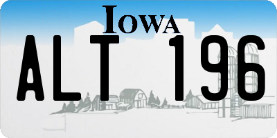 IA license plate ALT196