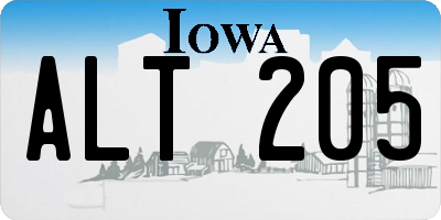 IA license plate ALT205