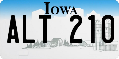 IA license plate ALT210