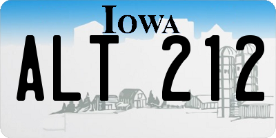 IA license plate ALT212