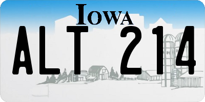 IA license plate ALT214