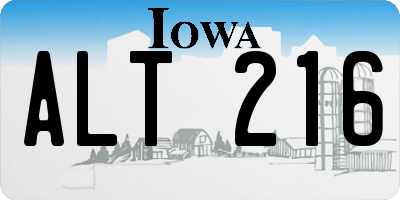 IA license plate ALT216