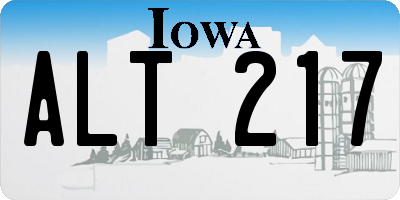 IA license plate ALT217
