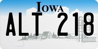 IA license plate ALT218