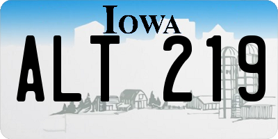 IA license plate ALT219