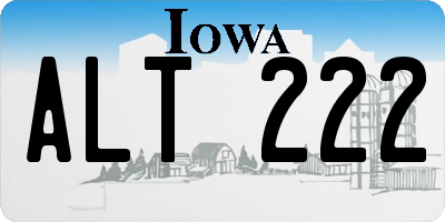 IA license plate ALT222