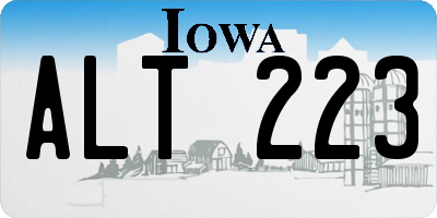 IA license plate ALT223