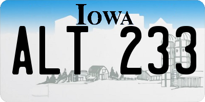 IA license plate ALT233