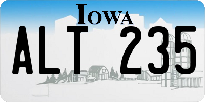 IA license plate ALT235