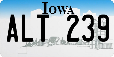 IA license plate ALT239
