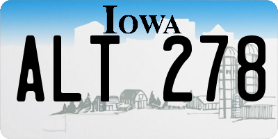 IA license plate ALT278