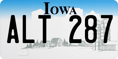 IA license plate ALT287