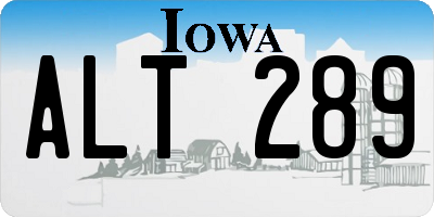 IA license plate ALT289
