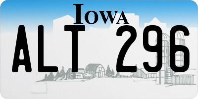 IA license plate ALT296