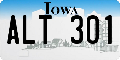 IA license plate ALT301