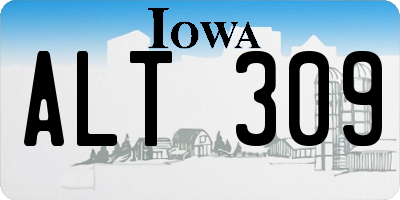 IA license plate ALT309