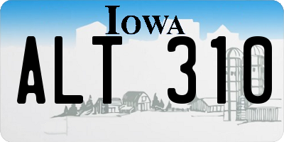 IA license plate ALT310
