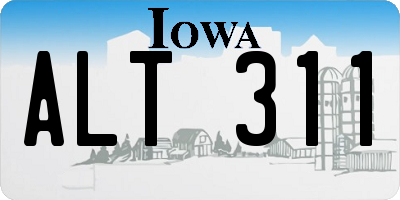 IA license plate ALT311