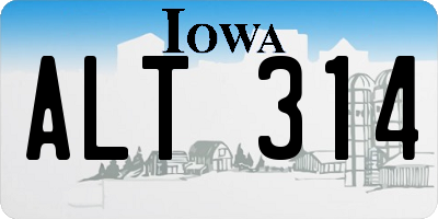 IA license plate ALT314