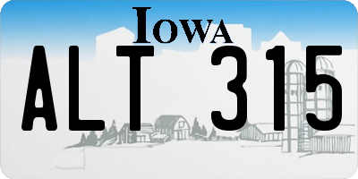 IA license plate ALT315