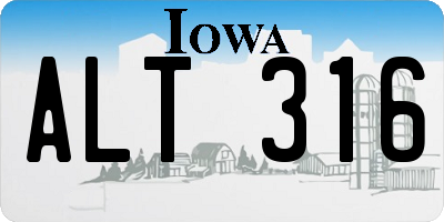 IA license plate ALT316