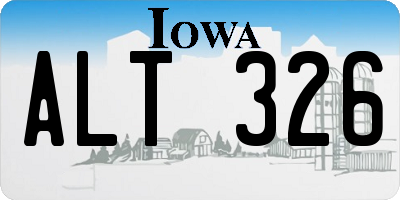 IA license plate ALT326