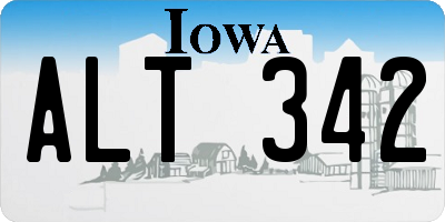 IA license plate ALT342