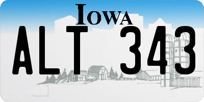 IA license plate ALT343
