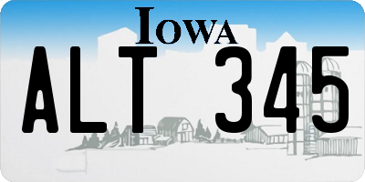 IA license plate ALT345