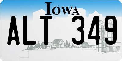 IA license plate ALT349