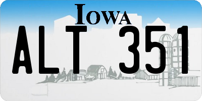 IA license plate ALT351