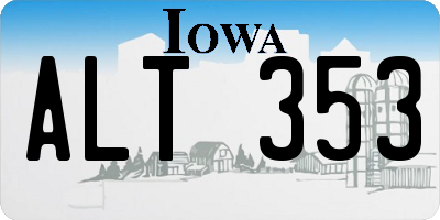 IA license plate ALT353