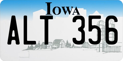 IA license plate ALT356