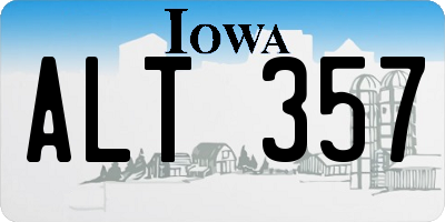 IA license plate ALT357
