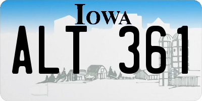 IA license plate ALT361