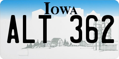IA license plate ALT362