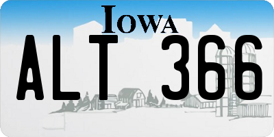 IA license plate ALT366