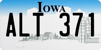 IA license plate ALT371