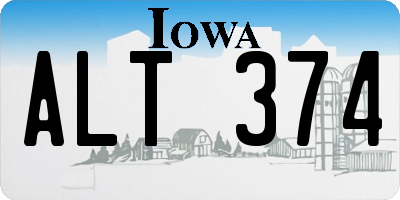 IA license plate ALT374