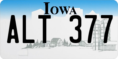 IA license plate ALT377
