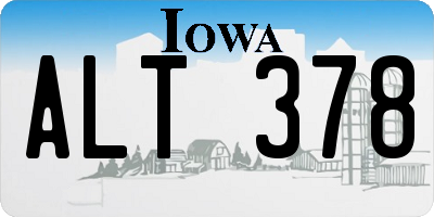 IA license plate ALT378